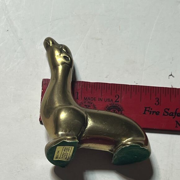 Vintage Brass Sea Lion Figurine Taiwan old Wal Mart Mid Century Animal Decor - Picture 9 of 14